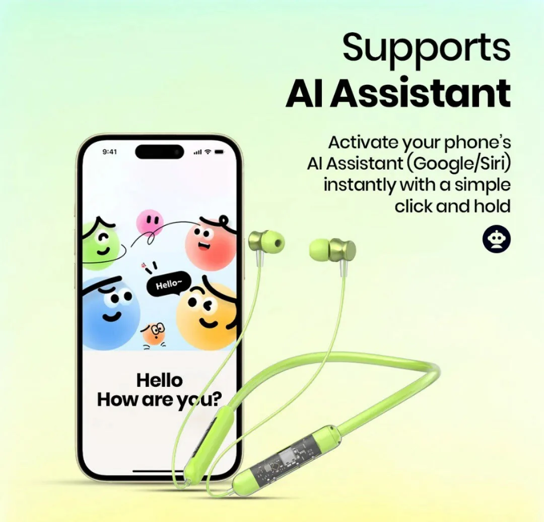 🎧🎵 Transparent Bluetooth Neckband 💚 | 72H Battery Life 🔋 |HD Voice | Deep Bass🔋✨ - Image 6