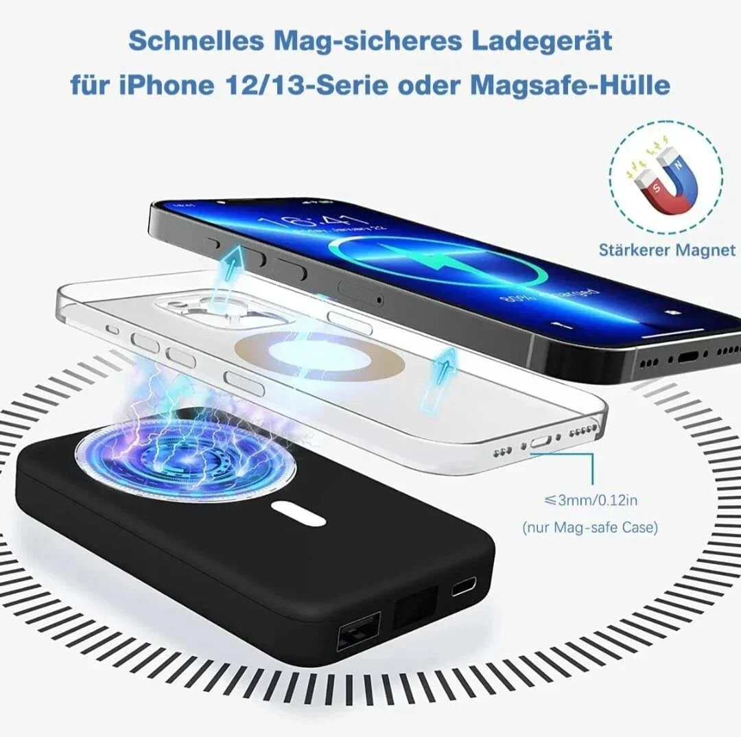 Magnetic Wireless Power Bank- Snap-On Fast Charging (10000mAh) - Image 6