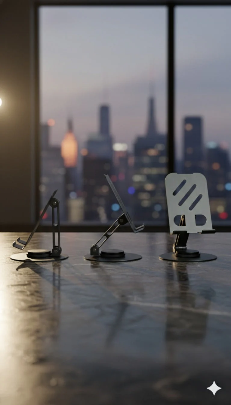 360° Adjustable Aluminium Phone Stand with Anti-Slip Base - Image 2