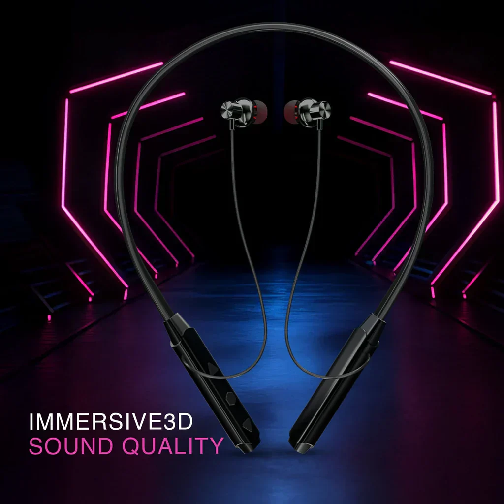 Wireless Bluetooth Neckband Earphones with Deep Bass Sound - Image 3
