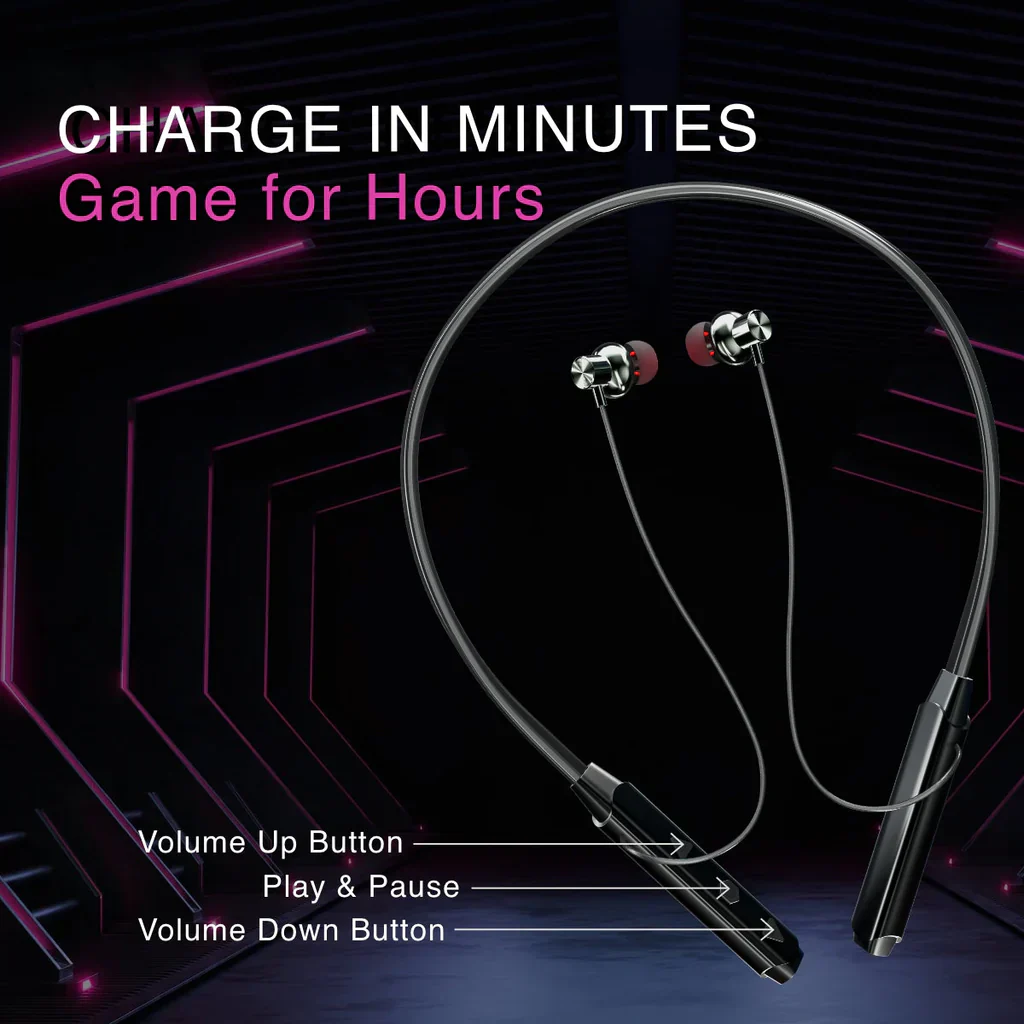 Wireless Bluetooth Neckband Earphones with Deep Bass Sound - Image 4