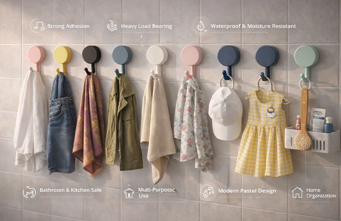 Self-Adhesive Sticky Wall Hooks (10 Pcs) - Image 2