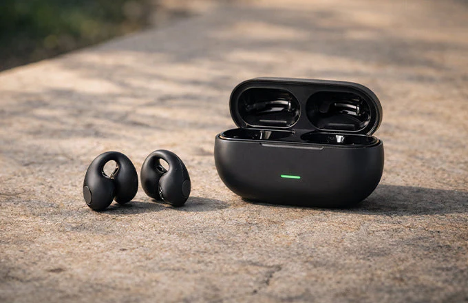 T75 Open-Ear Clip-On Bluetooth Earbuds with Secure Fit Design