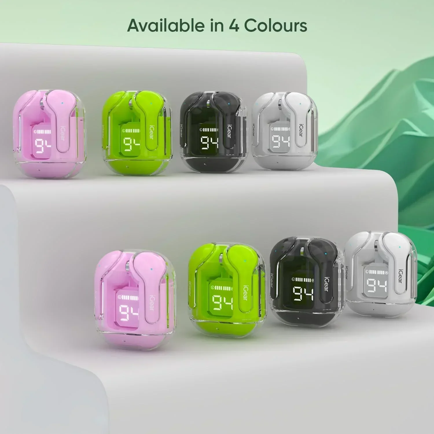 Transparent Ultrapods Max TWS Earbuds with LED Display Case