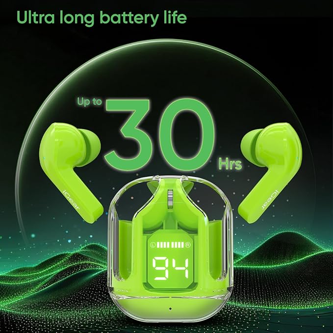 Transparent Ultrapods Max TWS Earbuds with LED Display Case - Image 2