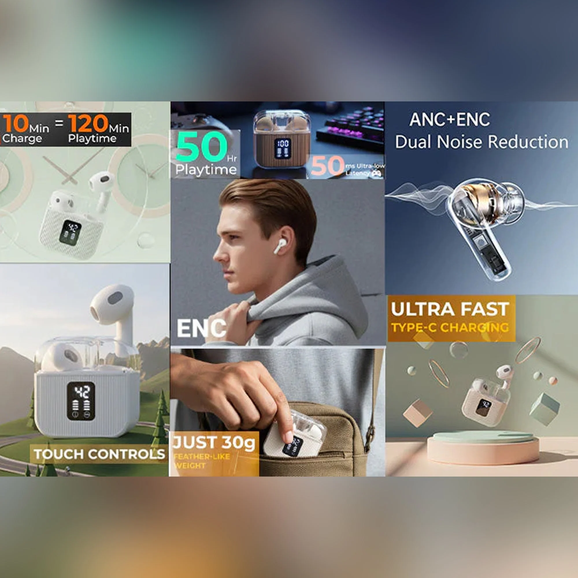 U7 Ultra Stereo Wireless Earbuds with Crystal Clear Audio - Image 2