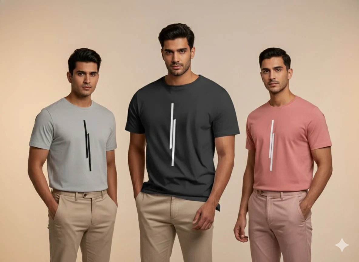 Pack of 3 Men’s Round Neck Graphic Printed T-Shirts Combo Pack of 3 @Rs 499